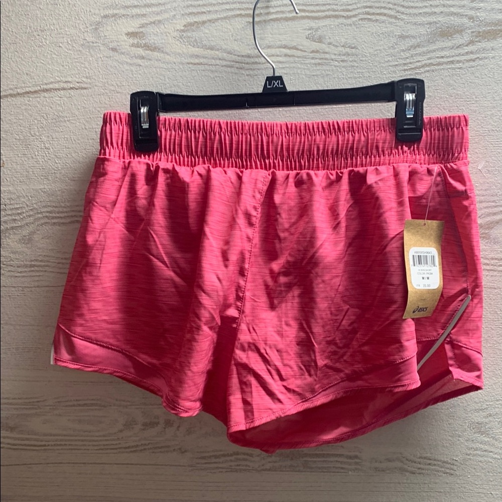 NWT Asics hot pink lined running shorts size M